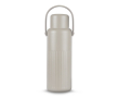 Thermos van gerecycled RVS met dop die ook als beker dient 1 L kleur beige