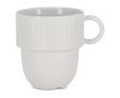 Stapelbare porseleinen mok met klein bovenhandvat 270 ml kleur wit