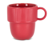 Stapelbare porseleinen mok met klein bovenhandvat 270 ml kleur rood