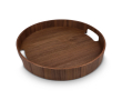 Dienblad van gecertificeerd hout met handgrepen kleur bruin