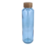 Fles van gerecycled glas met houten dop, in EU gemaakt 650ml kleur doorzichtig lichtblauw