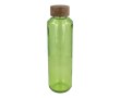 Fles van gerecycled glas met houten dop, in EU gemaakt 650ml kleur doorzichtig limoen groen