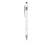 Balpen van gerecycled aluminium met stevige clip en zwarte inkt kleur wit