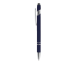 Balpen van gerecycled aluminium met stevige clip en zwarte inkt kleur donkerblauw