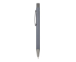 Gerecyclede aluminium balpen met zachte coating en blauwe inkt kleur grijs