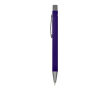 Gerecyclede aluminium balpen met zachte coating en blauwe inkt kleur paars