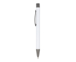 Aluminium pen met soft touch, slanke body en zwarte inkt kleur wit