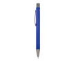Aluminium pen met soft touch, slanke body en zwarte inkt kleur donkerblauw