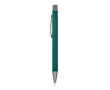 Aluminium pen met soft touch, slanke body en zwarte inkt kleur donkergroen