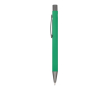 Aluminium pen met soft touch, slanke body en zwarte inkt kleur groen