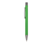 Aluminium pen met soft touch, slanke body en zwarte inkt kleur limoen groen