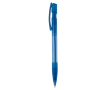 Transparante plastic pen met hervulbare blauwe inkt kleur doorzichtig blauw