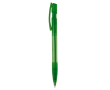 Transparante plastic pen met hervulbare blauwe inkt kleur doorzichtig groen