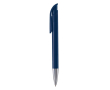 Plastic balpen met matte afwerking, gemaakt in de EU, blauwe inkt kleur donkerblauw