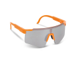 Sportbril in opvallende kleuren met zilverkleurige lenzen kleur neon oranje