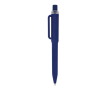 Balpen van gerecycled plastic met zachte afwerking en blauwe inkt kleur donkerblauw