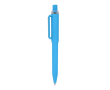 Balpen van gerecycled plastic met zachte afwerking en blauwe inkt kleur blauw