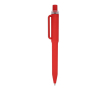 Balpen van gerecycled plastic met zachte afwerking en blauwe inkt kleur rood