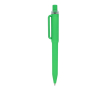 Balpen van gerecycled plastic met zachte afwerking en blauwe inkt kleur limoen groen