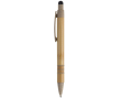Bamboe en tarwestro pen met gekleurde stylus kleur zwart