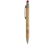 Bamboe en tarwestro pen met gekleurde stylus kleur rood