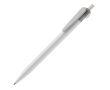 Witte plastic pen met origineel clipontwerp kleur lichtgrijs