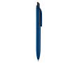 Gemetalliseerde plastic pen met clip en blauwe jumbo navulling kleur donkerblauw