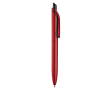 Gemetalliseerde plastic pen met clip en blauwe jumbo navulling kleur rood
