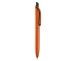 Gemetalliseerde plastic pen met clip en blauwe jumbo navulling kleur oranje