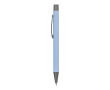 Aluminium pen met soft-touch afwerking en blauwe inkt kleur pastel blauw