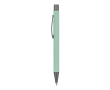 Aluminium pen met soft-touch afwerking en blauwe inkt kleur mintgroen