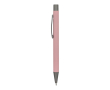 Aluminium pen met soft-touch afwerking en blauwe inkt kleur rose paztel