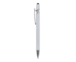 Gerecyclede aluminium pen met aanwijzer en blauwe inkt kleur wit