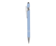 Gerecyclede aluminium pen met aanwijzer en blauwe inkt kleur pastel blauw