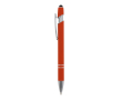 Gerecyclede aluminium pen met aanwijzer en blauwe inkt kleur oranje