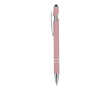 Gerecyclede aluminium pen met aanwijzer en blauwe inkt kleur rose paztel