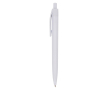 Plastic pen met blauwe inkt om te bedrukken kleur wit