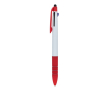 3-kleurenpen met touchscreenpunt en zachte grip kleur rood