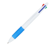 Klassieke 4-kleurenpen met antislipgrip kleur wit/blauw