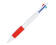 Klassieke 4-kleurenpen met antislipgrip kleur rood