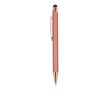 Balpen van gerecycled aluminium met lasergravure en clip kleur rose gold