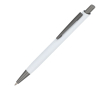 Aluminium balpen met metalen clip en soft-touch, blauwe inkt kleur wit