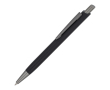 Aluminium balpen met metalen clip en soft-touch, blauwe inkt kleur zwart