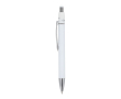 Draaibare aluminium pen met metalen clip, blauwe inkt kleur wit