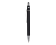 Draaibare aluminium pen met metalen clip, blauwe inkt kleur zwart