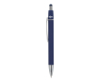 Draaibare aluminium pen met metalen clip, blauwe inkt kleur donkerblauw