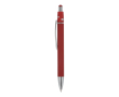 Draaibare aluminium pen met metalen clip, blauwe inkt kleur donkerrood