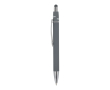 Draaibare aluminium pen met metalen clip, blauwe inkt kleur grijs
