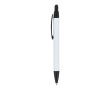 Gerecyclede aluminium pen met soft-touch, blauwe inkt kleur wit