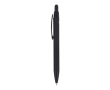 Gerecyclede aluminium pen met soft-touch, blauwe inkt kleur zwart